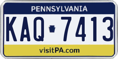 PA license plate KAQ7413