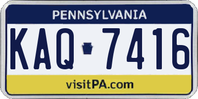 PA license plate KAQ7416