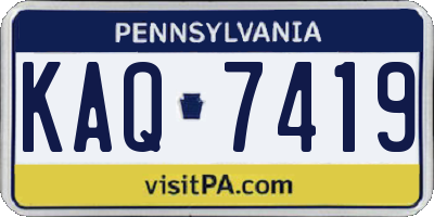 PA license plate KAQ7419