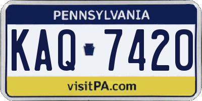 PA license plate KAQ7420