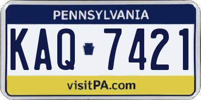 PA license plate KAQ7421