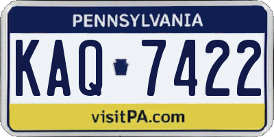 PA license plate KAQ7422