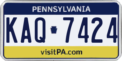 PA license plate KAQ7424