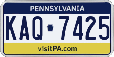 PA license plate KAQ7425