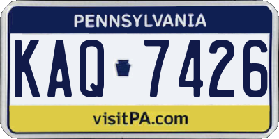 PA license plate KAQ7426