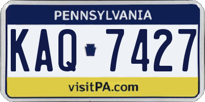 PA license plate KAQ7427