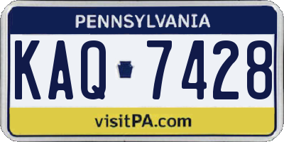 PA license plate KAQ7428
