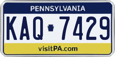 PA license plate KAQ7429