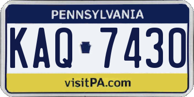 PA license plate KAQ7430