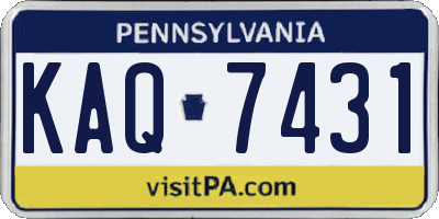 PA license plate KAQ7431