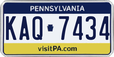 PA license plate KAQ7434