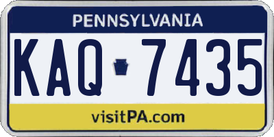 PA license plate KAQ7435