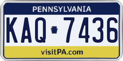 PA license plate KAQ7436