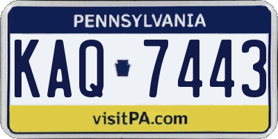 PA license plate KAQ7443