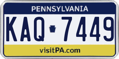 PA license plate KAQ7449