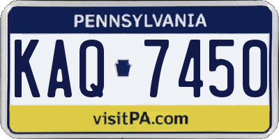 PA license plate KAQ7450