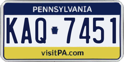 PA license plate KAQ7451