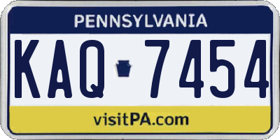 PA license plate KAQ7454