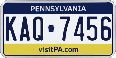 PA license plate KAQ7456