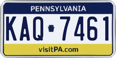 PA license plate KAQ7461