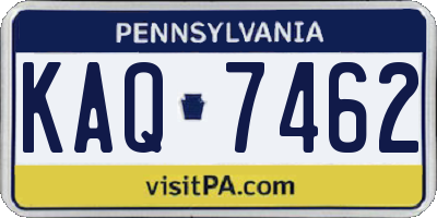 PA license plate KAQ7462