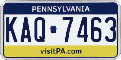 PA license plate KAQ7463