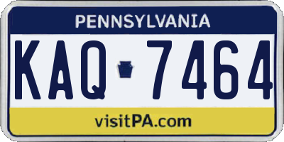 PA license plate KAQ7464