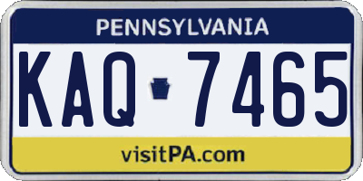PA license plate KAQ7465