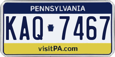 PA license plate KAQ7467