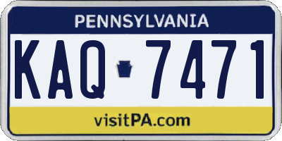 PA license plate KAQ7471