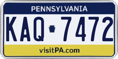 PA license plate KAQ7472