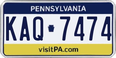 PA license plate KAQ7474