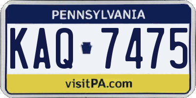 PA license plate KAQ7475