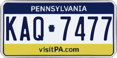 PA license plate KAQ7477