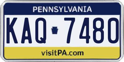 PA license plate KAQ7480