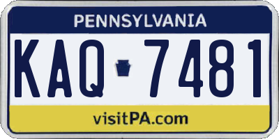 PA license plate KAQ7481