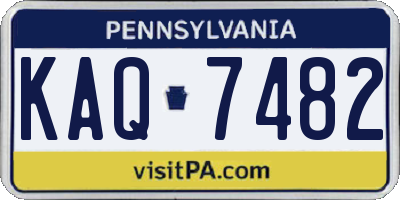 PA license plate KAQ7482