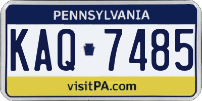 PA license plate KAQ7485
