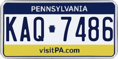 PA license plate KAQ7486