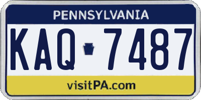 PA license plate KAQ7487