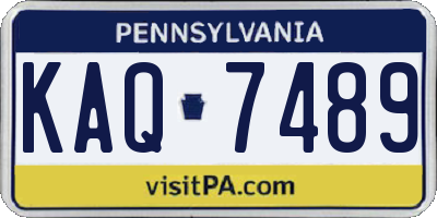 PA license plate KAQ7489