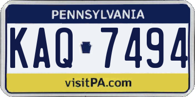 PA license plate KAQ7494