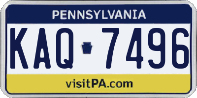 PA license plate KAQ7496