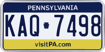 PA license plate KAQ7498