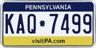 PA license plate KAQ7499