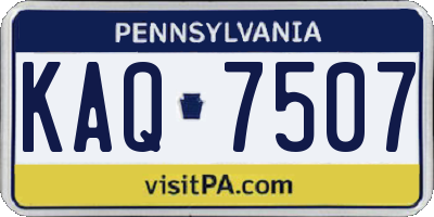PA license plate KAQ7507
