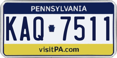 PA license plate KAQ7511