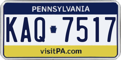 PA license plate KAQ7517