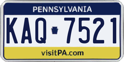 PA license plate KAQ7521