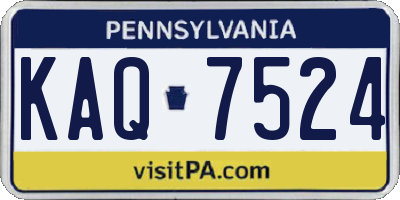 PA license plate KAQ7524